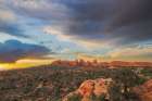 Sunset, Devils Garden, Arches National Park, Utah, USA. Art Print